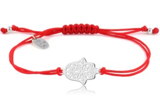 Chamsa bransoletka z ręką Fatimy na czerwonym sznurku