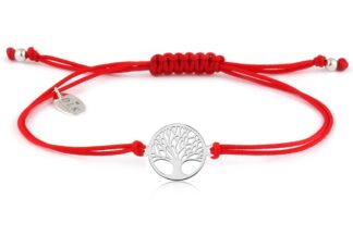 Bransoletka Czerwony sznurek ze srebrnym drzewem życia