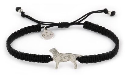 Kolekcja Rasy psów Bransoletka z labradorem srebrnym na czarnej makramie
