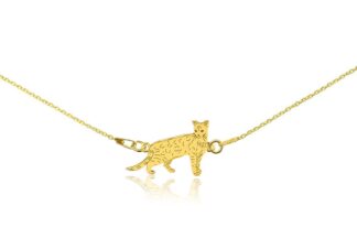 Naszyjnik z kotem bengalskim złotym na łańcuszku