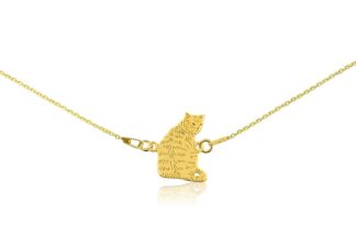 Naszyjnik z kotem dachowcem złotym na łańcuszku