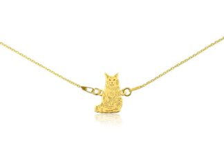 Naszyjnik z kotem main coon złotym na łańcuszku