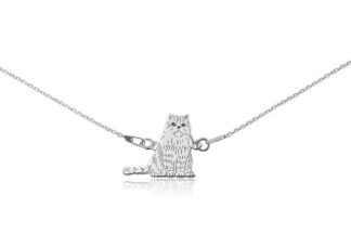 Naszyjnik z kotem perskim srebrnym na łańcuszku