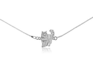 Naszyjnik z kotem ragdoll srebrnym na łańcuszku
