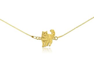 Naszyjnik z kotem ragdoll złotym na łańcuszku