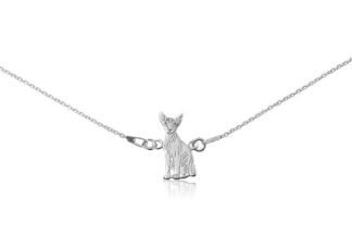 Naszyjnik z kotem sfinksem srebrnym na łańcuszku