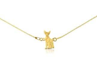 Naszyjnik z kotem sfinksem złotym na łańcuszku