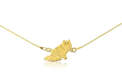 Naszyjnik z kotem syberyjskim złotym na łańcuszku