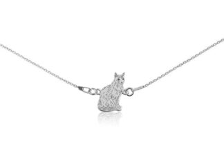 Naszyjnik z kotem syjamskim srebrnym na łańcuszku