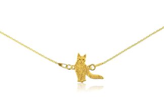 Naszyjnik z kotem turecka angora złotym na łańcuszku