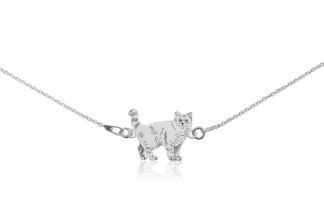 Naszyjnik z kotem brytyjskim srebrnym na łańcuszku