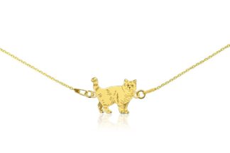 Naszyjnik z kotem brytyjskim złotym na łańcuszku