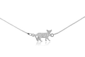 Naszyjnik z kotem orientalnym srebrnym na łańcuszku