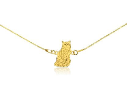 Naszyjnik z kotem somalijskim złotym na łańcuszku