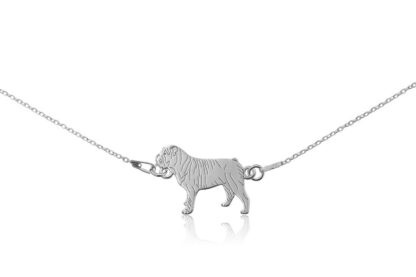 Naszyjnik z psem buldogiem angielskim srebrnym na łańcuszku