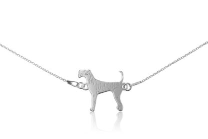 Pies airedale terrier srebrny na łańcuszku