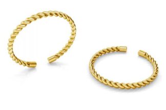 Pierścionek uniwersalny SREBRO 925 sznurek złoty