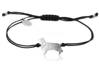 Bransoletka z psem golden retriever srebrnym na sznurku